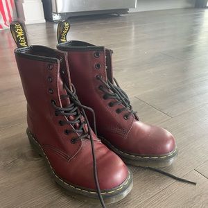 Doc Martens 1460 smooth leather lace up boots- Cherry Red